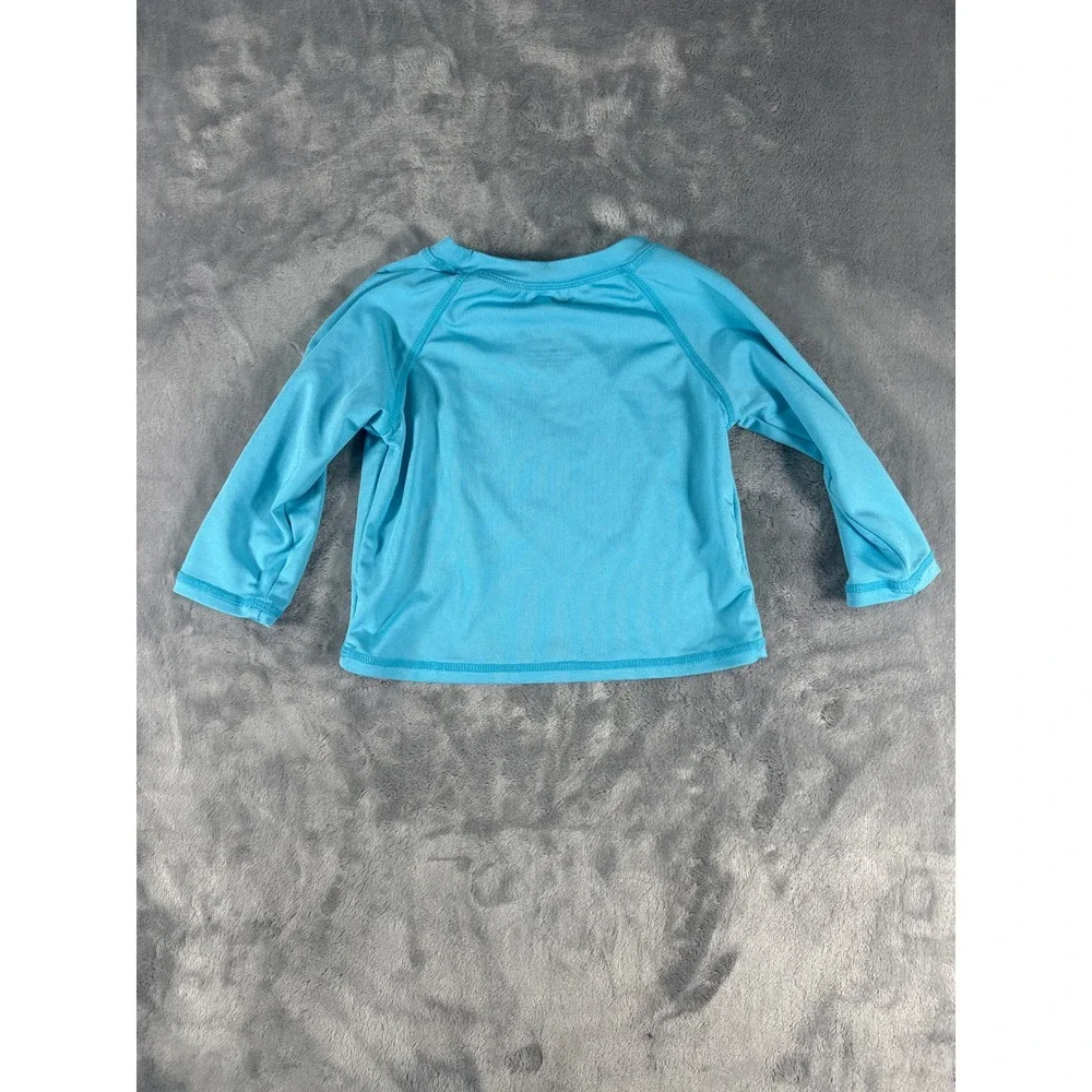 Buc-ees‎ Baby Rash Guard Long Sleeve Swim Shirt Blue Beaver Logo 12-18M